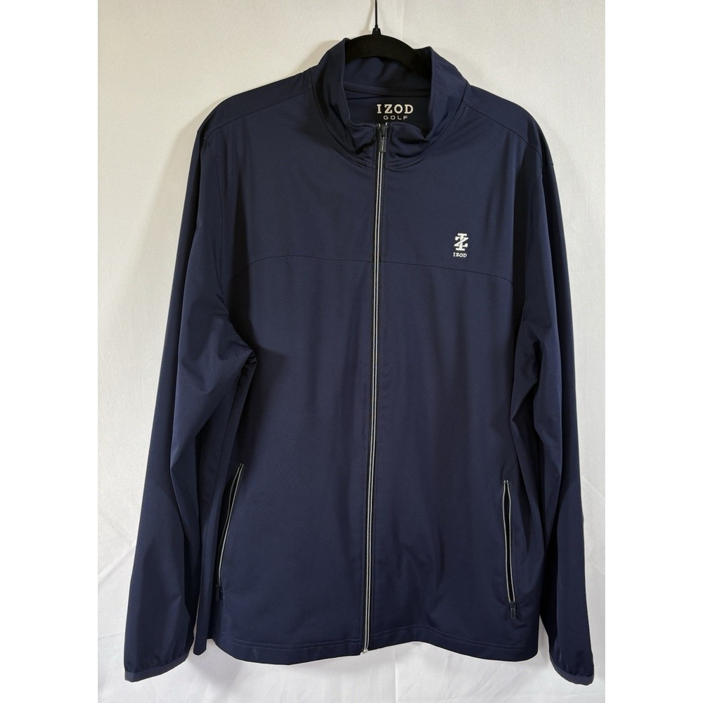 Izod windbreaker jacket size L golf full zip long sleeve water resistant